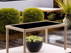 Стол из искусственного ротанга Милан 160х90см для дачи (Wood)