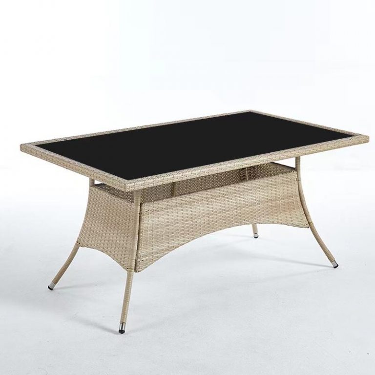 Купить стол из искусственного ротанга со стеклом в Москве