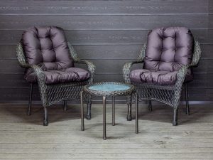 Садовый комплект из искусственного ротанга Мэдисон НЬЮ (Medison NEW) Balcony set с круглым столиком с подушками на сиденье и спинку - Мир Дачника Садовый комплект из искусственного ротанга Мэдисон НЬЮ (Medison NEW) Balcony set с круглым столиком с подушками на сиденье и спинку