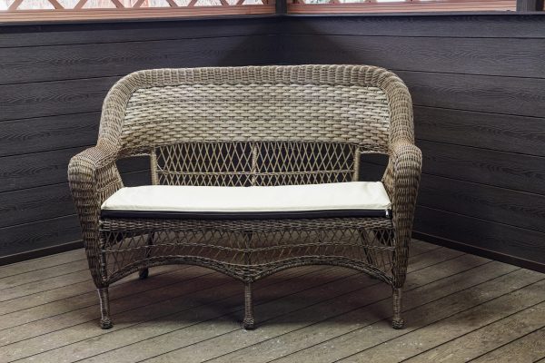 Двухместный диван из ротанга МЭДИСОН "MADISON" арт.М03195 brown с подушкой на сидение