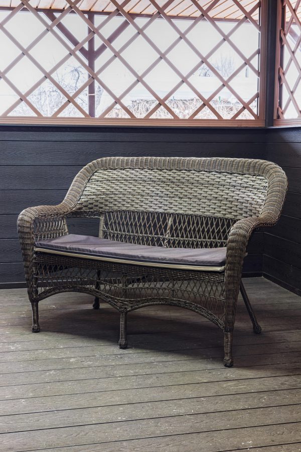 Двухместный диван из ротанга МЭДИСОН "MADISON" арт.М03195 brown с подушкой на сидение