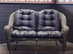 Двухместный диван из ротанга МЭДИСОН "MADISON" арт.М03195 brown с подушками на сидение и спинку - Мир Дачника Двухместный диван из ротанга МЭДИСОН "MADISON" арт.М03195 brown с подушками на сидение и спинку