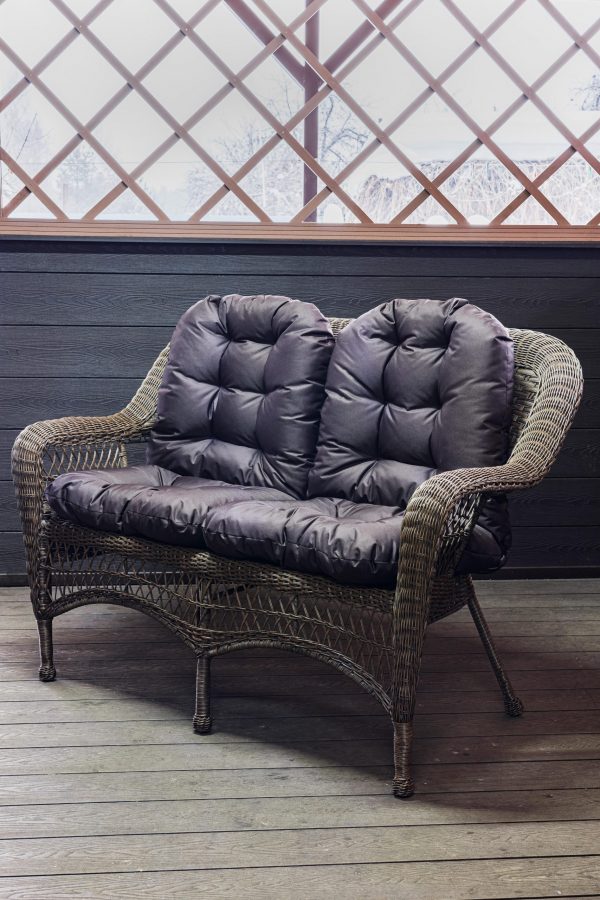 Двухместный диван из ротанга МЭДИСОН "MADISON" арт.М03195 brown с подушками на сидение и спинку