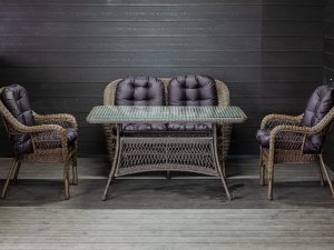 Комплект мебели из искусственного ротанга Мэдисон (Medison) Lunch set с подушками на сидение и спинку - Мир Дачника Комплект мебели из искусственного ротанга Мэдисон (Medison) Lunch set с подушками на сидение и спинку