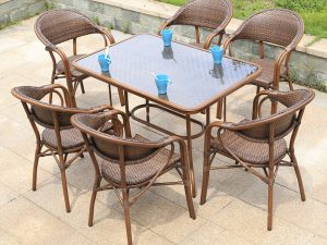 Обеденная группа Стол алюминиевый прямоугольный 80*120 БАМБУК "BAMBOO" арт.2010 + 6 Кресел БАМБУК-2 "BAMBOO-2" арт.2028 - Мир Дачника Обеденная группа Стол алюминиевый прямоугольный 80*120 БАМБУК "BAMBOO" арт.2010 + 6 Кресел БАМБУК-2 "BAMBOO-2" арт.2028