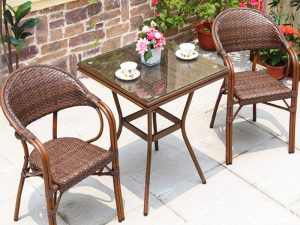 Комплект иск. ротанг Стол квадратный 70х70 БАМБУК + 2 Кресел БАМБУК-2 - Мир Дачника Комплект иск. ротанг Стол квадратный 70х70 БАМБУК + 2 Кресел БАМБУК-2