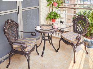 Комплект мебели из литого алюминия стол круглый с керамикой АНТИК "ANTIQUE" D60х66 арт.6152 + 2 кресла ФИНЛЯНДИЯ-4 "FINLAND-4" арт.6001-2 - Мир Дачника Комплект мебели из литого алюминия стол круглый с керамикой АНТИК "ANTIQUE" D60х66 арт.6152 + 2 кресла ФИНЛЯНДИЯ-4 "FINLAND-4" арт.6001-2