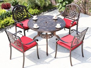 Комплект мебели из литого алюминия стол Палм(100см) + 4 кресла Гуерлайн - Мир Дачника Комплект мебели из литого алюминия стол Палм(100см) + 4 кресла Гуерлайн