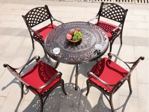 Комплект из литого алюминия стол Орхидея(100см) + 4 кресла Лион