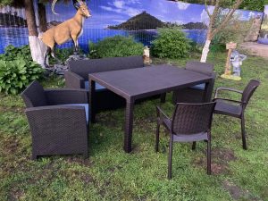 Комплект мебели под ротанг для отдыха California Maxi Triple Set стол + 2 кресла - Мир Дачника Комплект мебели под ротанг для отдыха California Maxi Triple Set стол + 2 кресла
