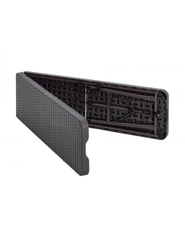 Скамейка Складная садовая Мир Дачника 183x28x43 см HDPE под ротанг шоколад