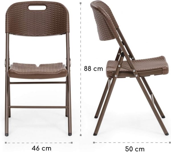 Стул складной садовый Мир Дачника 83x46x53см HDPE под ротанг шоколад