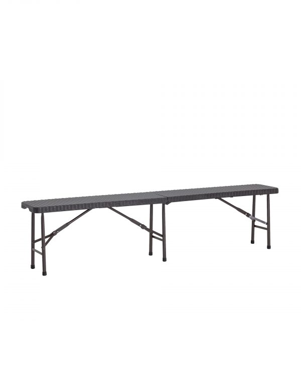 Скамейка Складная садовая Мир Дачника 183x28x43 см HDPE под ротанг шоколад