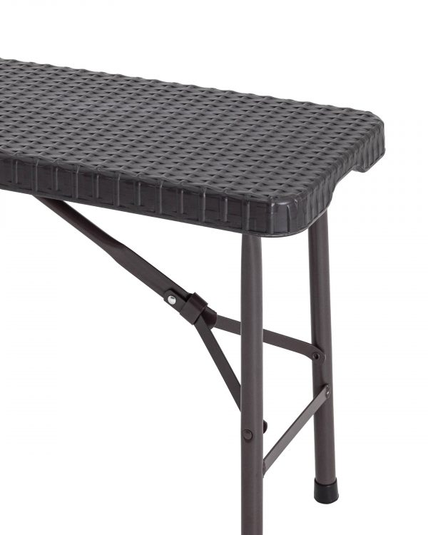 Скамейка Складная садовая Мир Дачника 183x28x43 см HDPE под ротанг шоколад