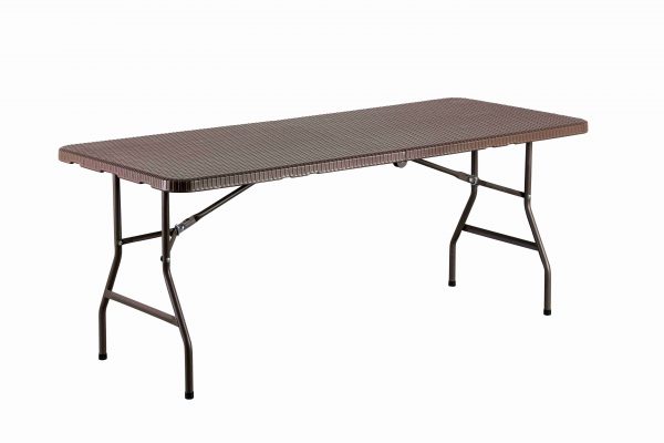 Стол складной садовый Мир Дачника 180x74x74см HDPE под ротанг шоколад