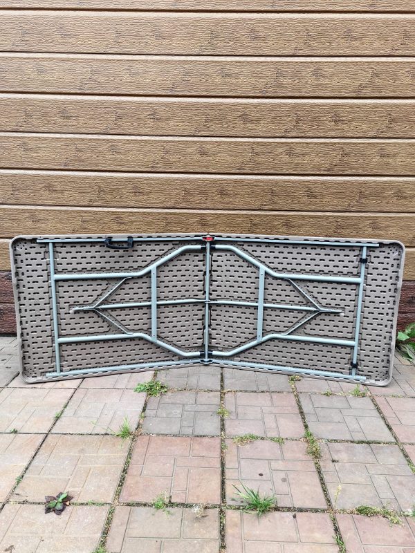 Стол складной садовый Мир Дачника 180x74x74см HDPE под ротанг шоколад