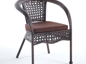 Стул-кресло из ротанга Руардин "Ruardean"с мягкой подушкой 5 см (4 штуки) Dark Brown