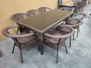 Комплект мебели из искусственного ротанга стол Египет + 8 кресел Руардин Dark Brown - Мир Дачника Комплект мебели из искусственного ротанга стол Египет + 8 кресел Руардин Dark Brown