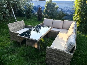 Обеденная группа плетеной мебели Албания + двухместный диван Анкор Greige