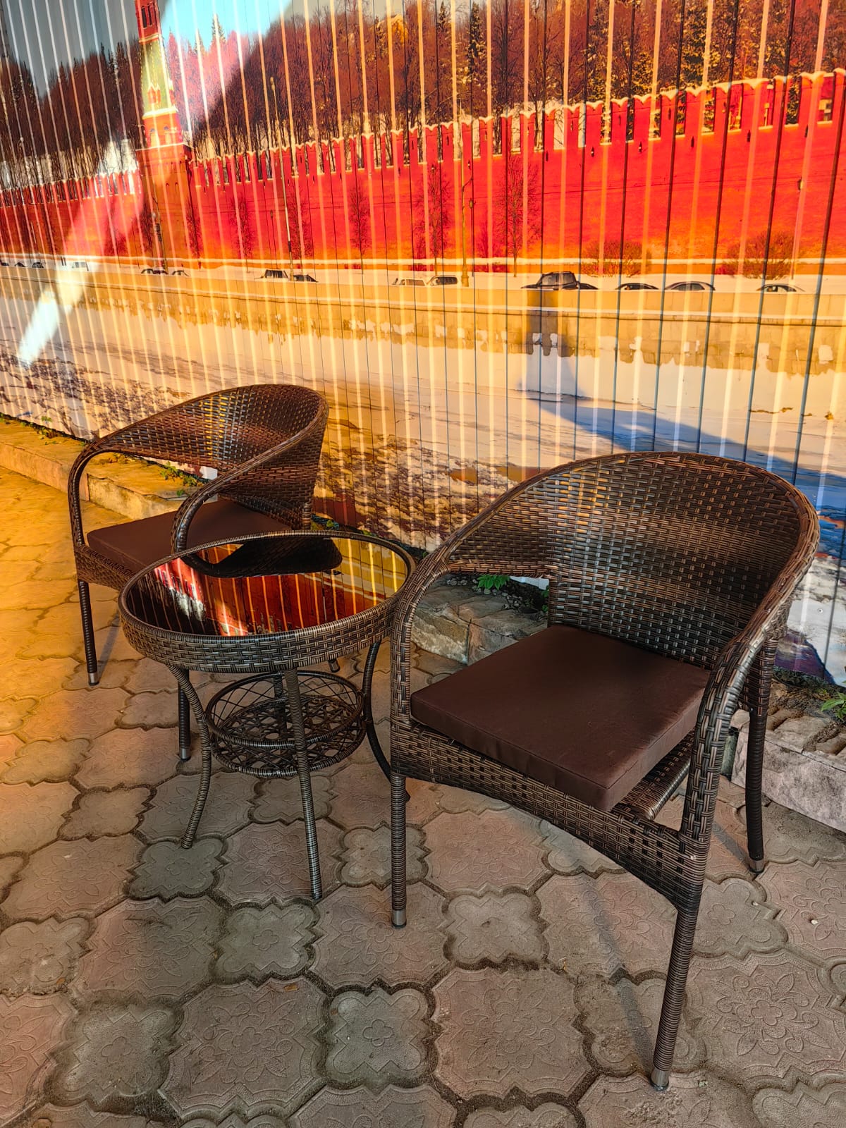 Кофейный набор из искусственный ротанга стол Фуджи и 2 кресла Греция Шоколад - Мир Дачника Кофейный набор из искусственный ротанга стол Фуджи и 2 кресла Греция Шоколад