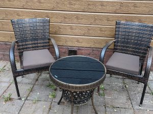 Кофейный набор из искусственный ротанга стол Фуджи и 2 кресла Милан Шоколад