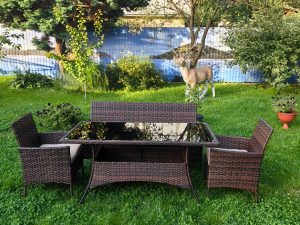 Комплект из искусственного ротанга Анкор с 3х местным диваном и столом Пегас Шоколад