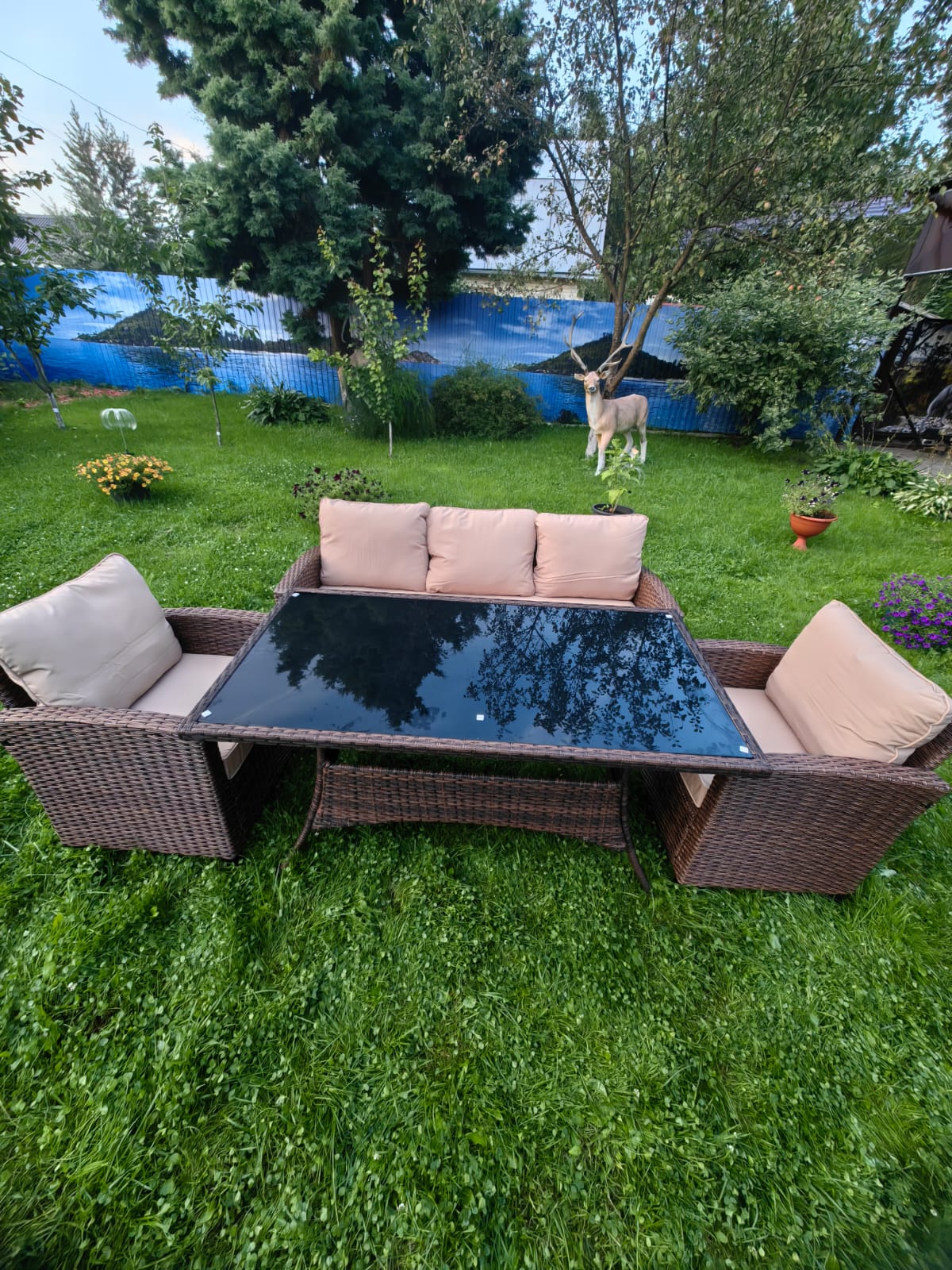 Комплект мебели из искусственного ротанга Сантьяго с столом Пегас Шоколад - Мир Дачника Комплект мебели из искусственного ротанга Сантьяго с столом Пегас Шоколад