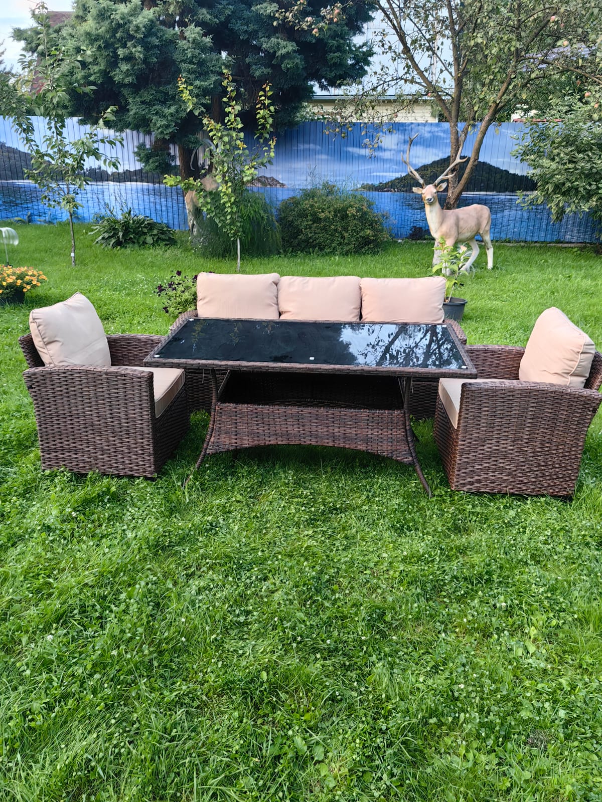 Комплект мебели из искусственного ротанга Сантьяго с столом Пегас Шоколад - Мир Дачника Комплект мебели из искусственного ротанга Сантьяго с столом Пегас Шоколад