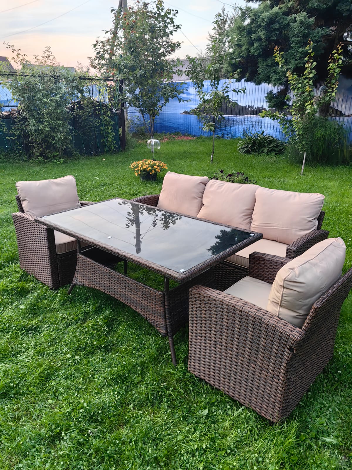 Комплект мебели из искусственного ротанга Сантьяго с столом Пегас Шоколад - Мир Дачника Комплект мебели из искусственного ротанга Сантьяго с столом Пегас Шоколад