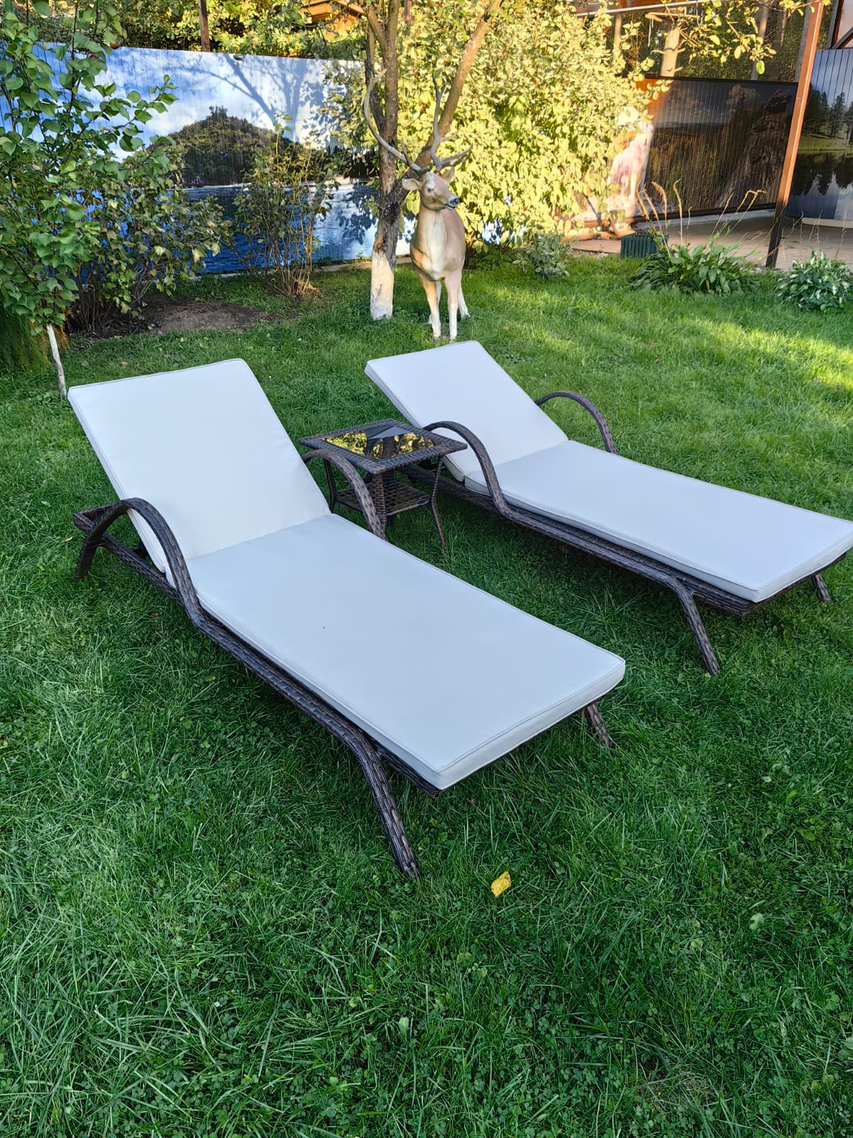 Комплект из искусственного ротанга два шезлонга Империал и столик Мара-2 (Шоколад) - Мир Дачника Комплект из искусственного ротанга два шезлонга Империал и столик Мара-2 (Шоколад)