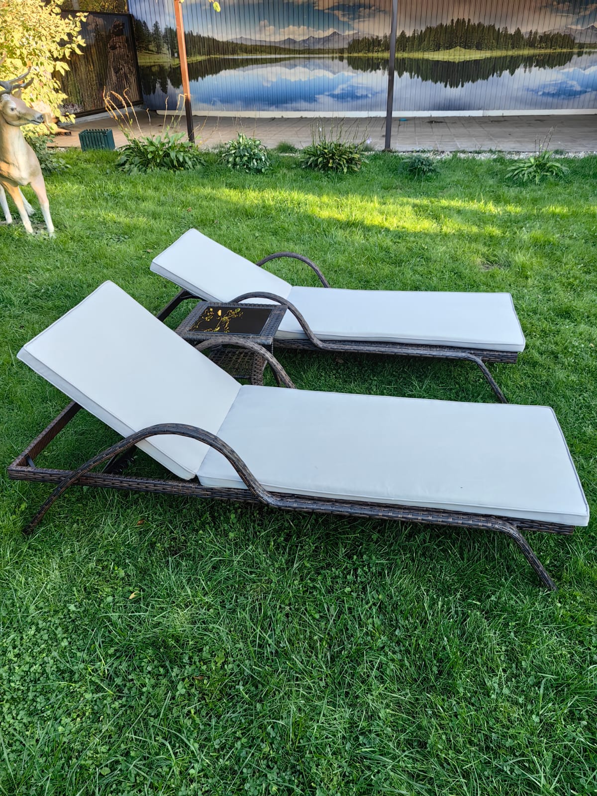 Комплект из искусственного ротанга два шезлонга Империал и столик Мара-2 (Шоколад) - Мир Дачника Комплект из искусственного ротанга два шезлонга Империал и столик Мара-2 (Шоколад)