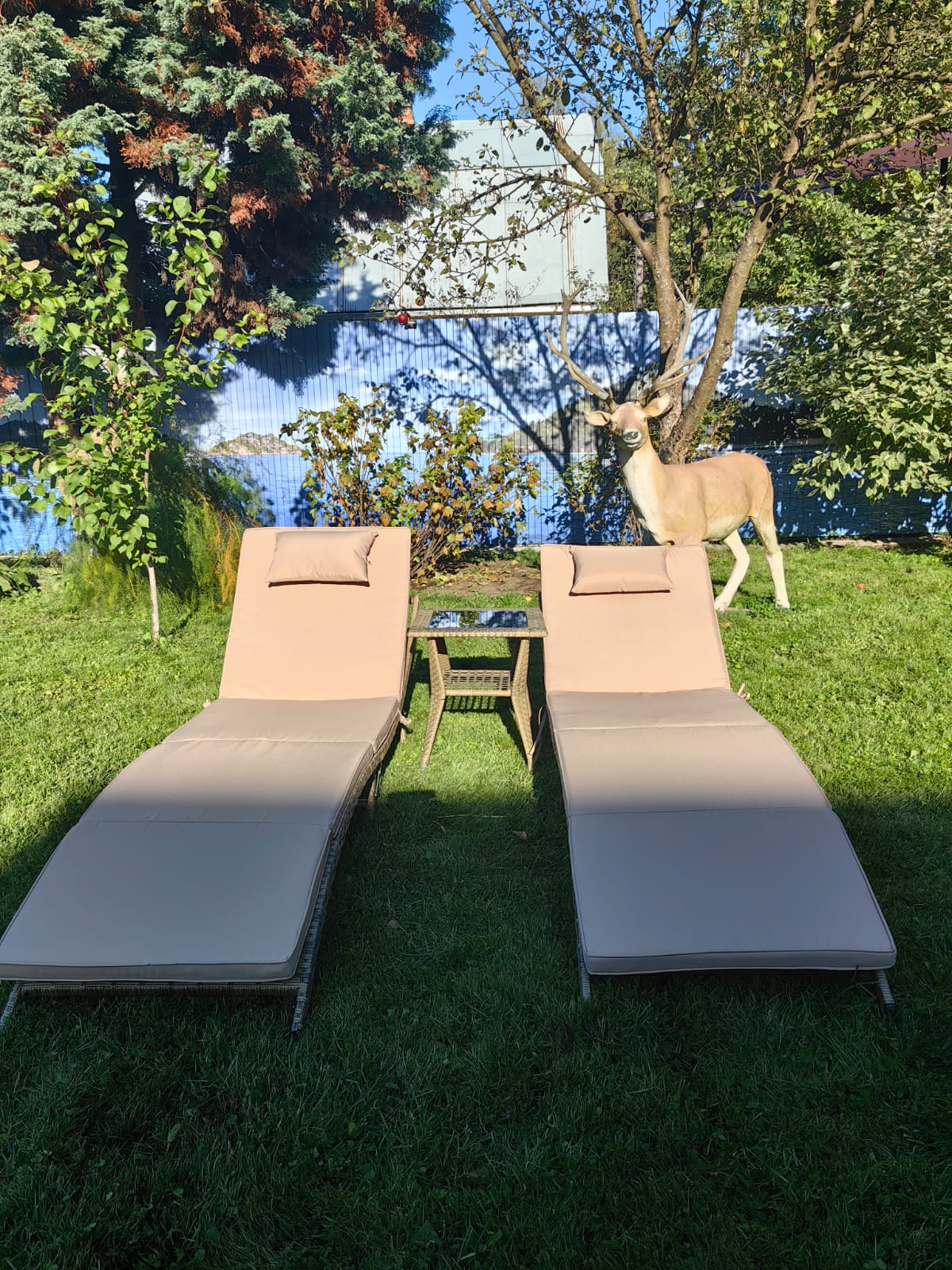 Комплект шезлонгов из искусственного ротанга Ливерпуль и столик Мара-2 Greige - Мир Дачника Комплект шезлонгов из искусственного ротанга Ливерпуль и столик Мара-2 Greige