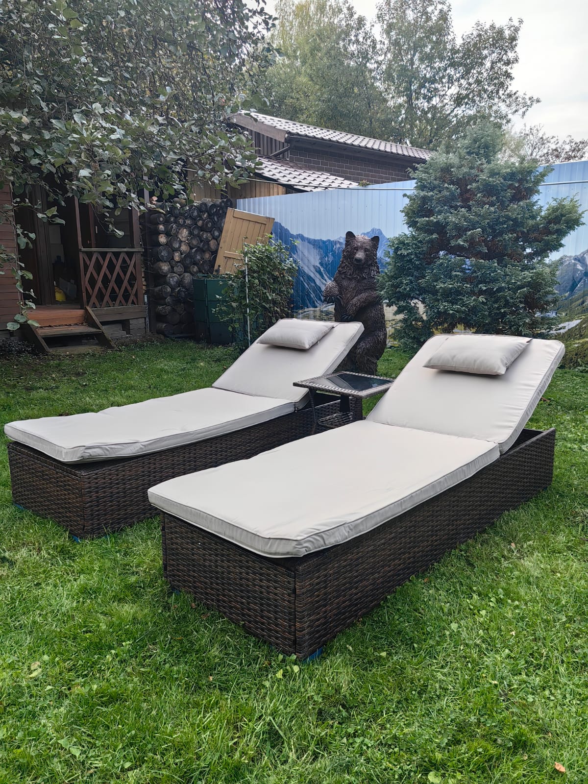 Комплект шезлонгов из искусственного ротанга Орландо с столиком Мара-2 Шоколад - Мир Дачника Комплект шезлонгов из искусственного ротанга Орландо с столиком Мара-2 Шоколад