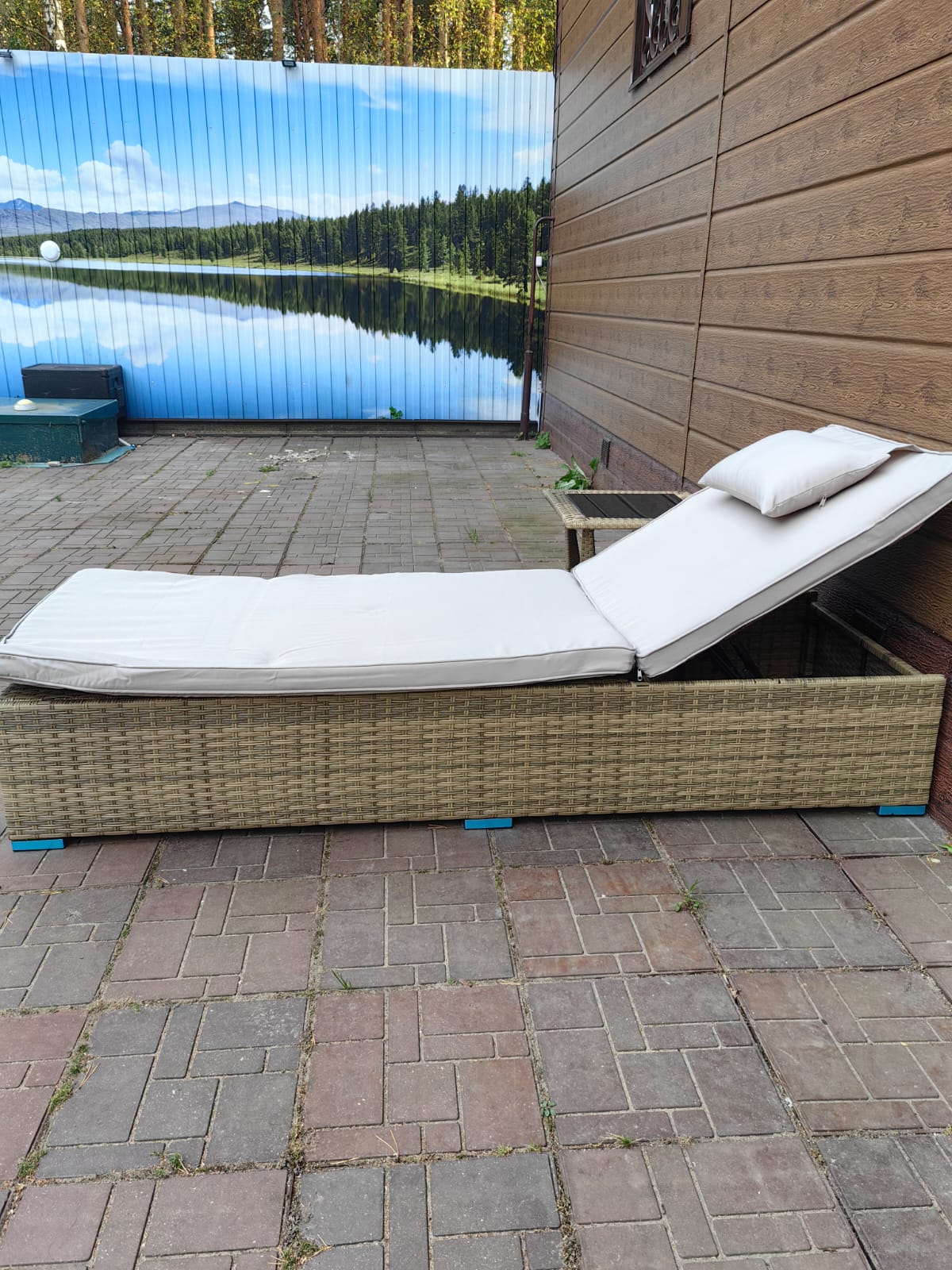 Комплект из искусственного ротанга шезлонг Орландо и столик Мара-2 Greige - Мир Дачника Комплект из искусственного ротанга шезлонг Орландо и столик Мара-2 Greige