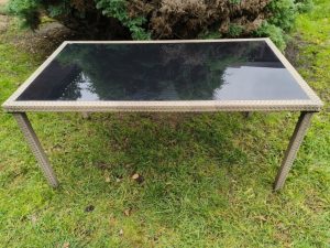 Стол из искусственного ротанга Милан 160х90см для дачи (Greige) - Мир Дачника Стол из искусственного ротанга Милан 160х90см для дачи (Greige)