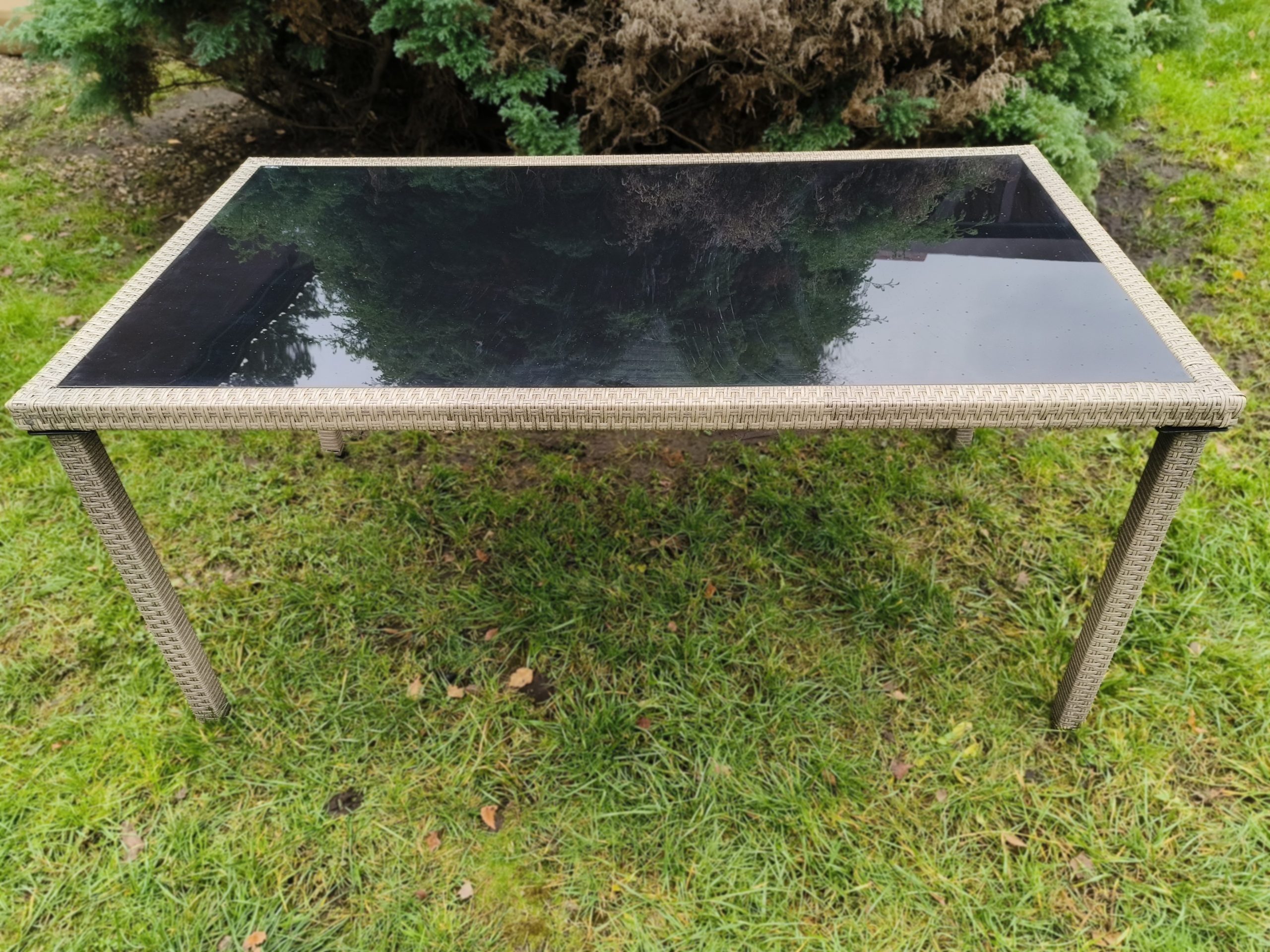 Стол из искусственного ротанга Милан 160х90см для дачи (Greige) - Мир Дачника Стол из искусственного ротанга Милан 160х90см для дачи (Greige)