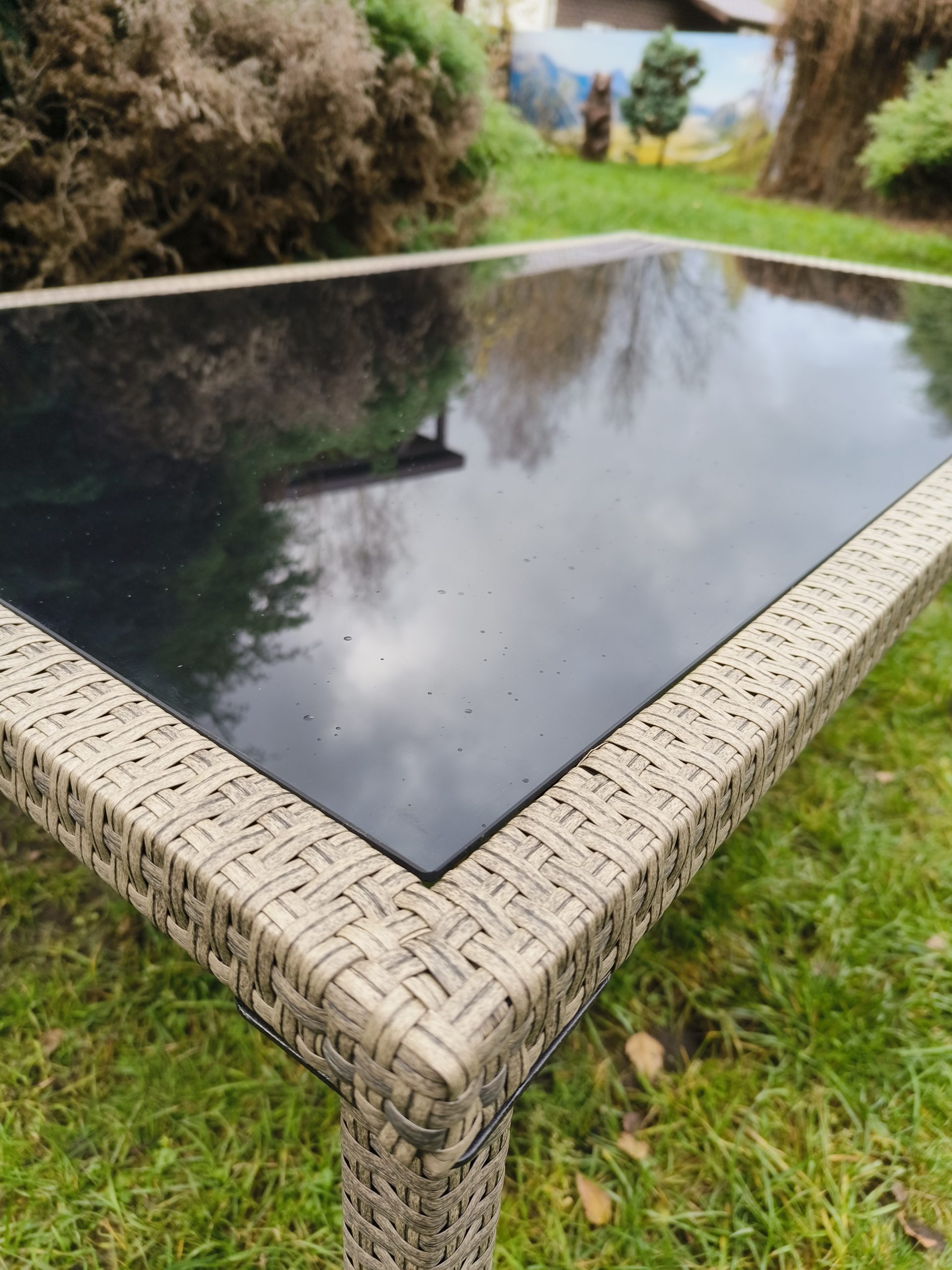 Стол из искусственного ротанга Милан 160х90см для дачи (Greige) - Мир Дачника Стол из искусственного ротанга Милан 160х90см для дачи (Greige)