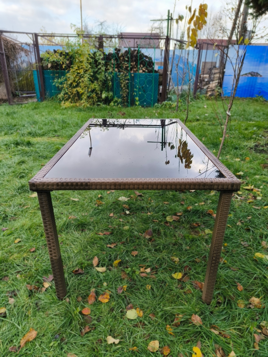 Стол из искусственного ротанга Милан 160х90см для дачи (Brown) - Мир Дачника Стол из искусственного ротанга Милан 160х90см для дачи (Brown)