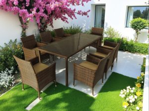 Мебель из искусственного ротанга на 8 персон, стол ЕГИПЕТ "EGYPT"+ 8 кресел Анкор Шоколад