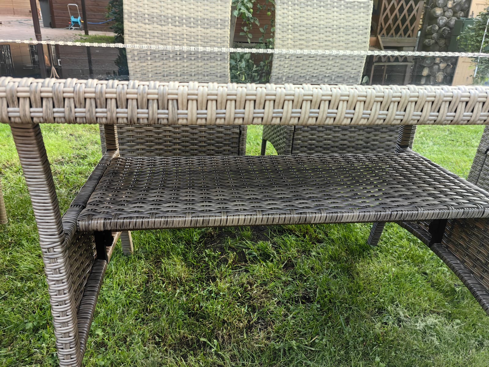 Обеденная группа плетеной мебели Албания «Albania» с подушками Greige - Мир Дачника Обеденная группа плетеной мебели Албания «Albania» с подушками Greige