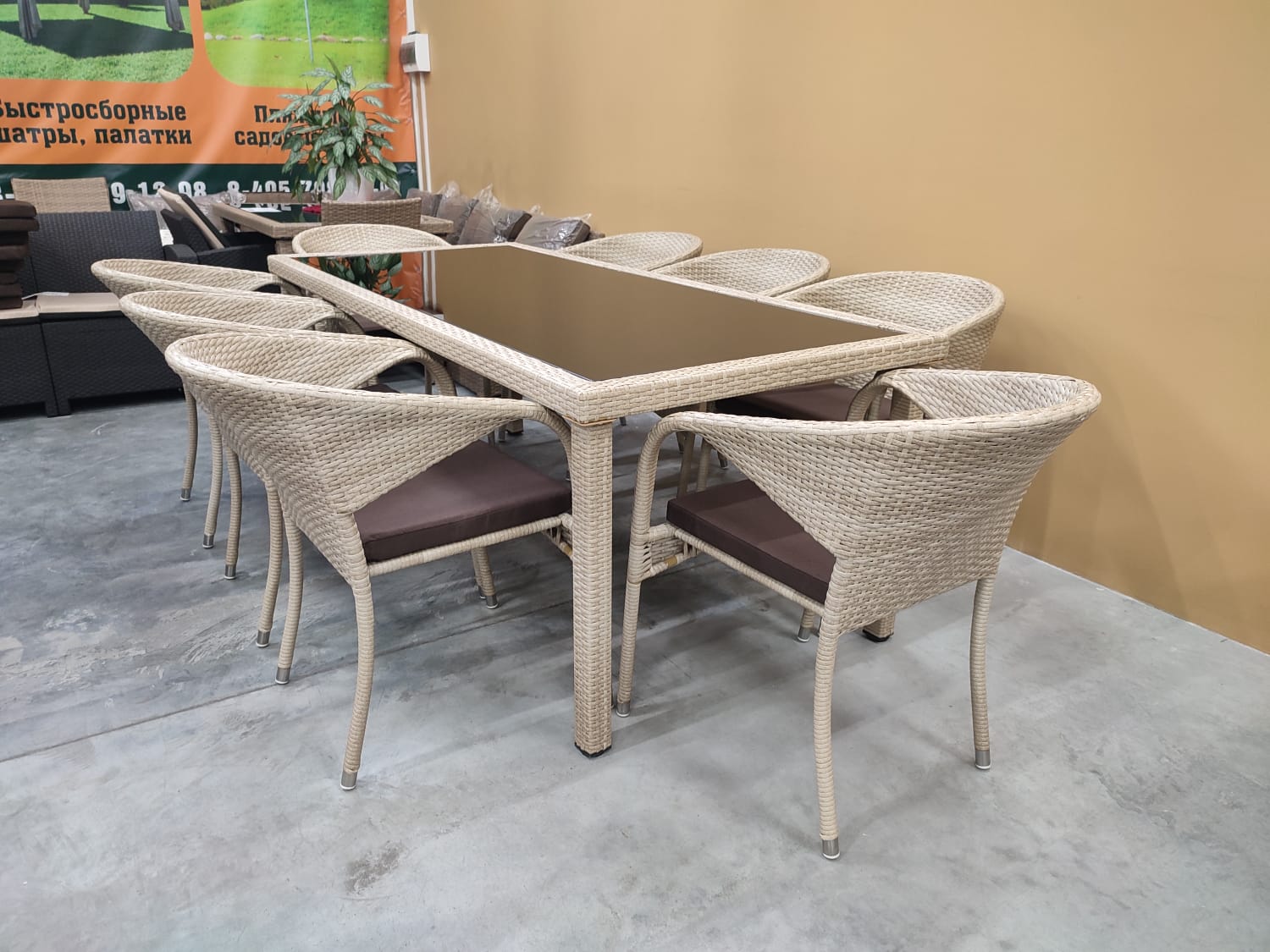 Обеденная мебель из искусственного ротанга комплект СИЦИЛИЯ "SICILY" 8 персон Wood - Мир Дачника Обеденная мебель из искусственного ротанга комплект СИЦИЛИЯ "SICILY" 8 персон Wood