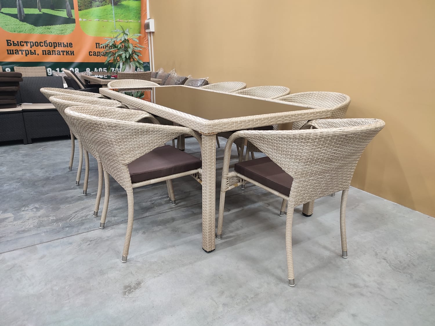 Обеденная мебель из искусственного ротанга комплект СИЦИЛИЯ "SICILY" 8 персон Wood - Мир Дачника Обеденная мебель из искусственного ротанга комплект СИЦИЛИЯ "SICILY" 8 персон Wood