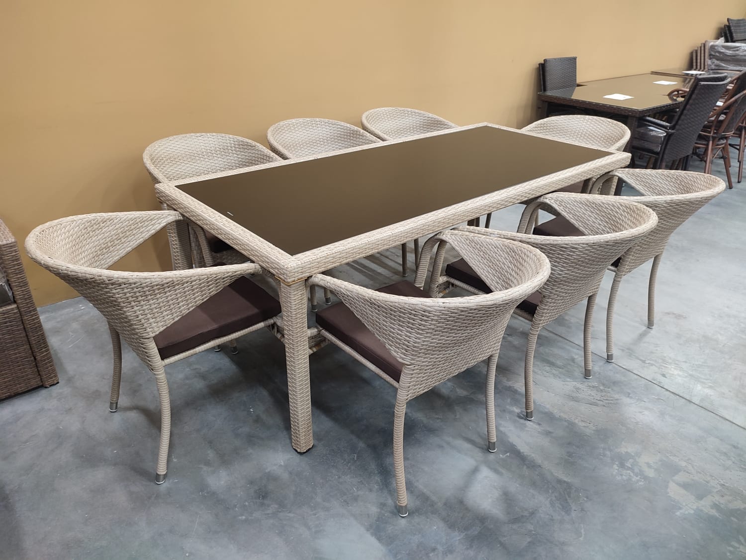 Обеденная мебель из искусственного ротанга комплект СИЦИЛИЯ "SICILY" 8 персон Wood - Мир Дачника Обеденная мебель из искусственного ротанга комплект СИЦИЛИЯ "SICILY" 8 персон Wood