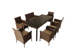Мебель из искусственного ротанга на 8 персон, стол ЕГИПЕТ, 6 кресел и трехместный диван Анкор Шоколад - Мир Дачника Мебель из искусственного ротанга на 8 персон, стол ЕГИПЕТ, 6 кресел и трехместный диван Анкор Шоколад