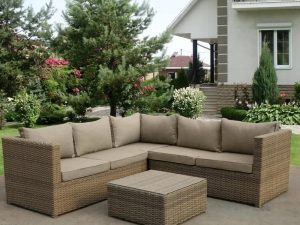 Модульный комплект из искусственного ротанга Абион Greige