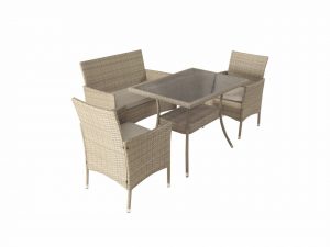 Обеденная группа на 4 персоны стол Монреаль, 2 кресла и диван Анкор Greige