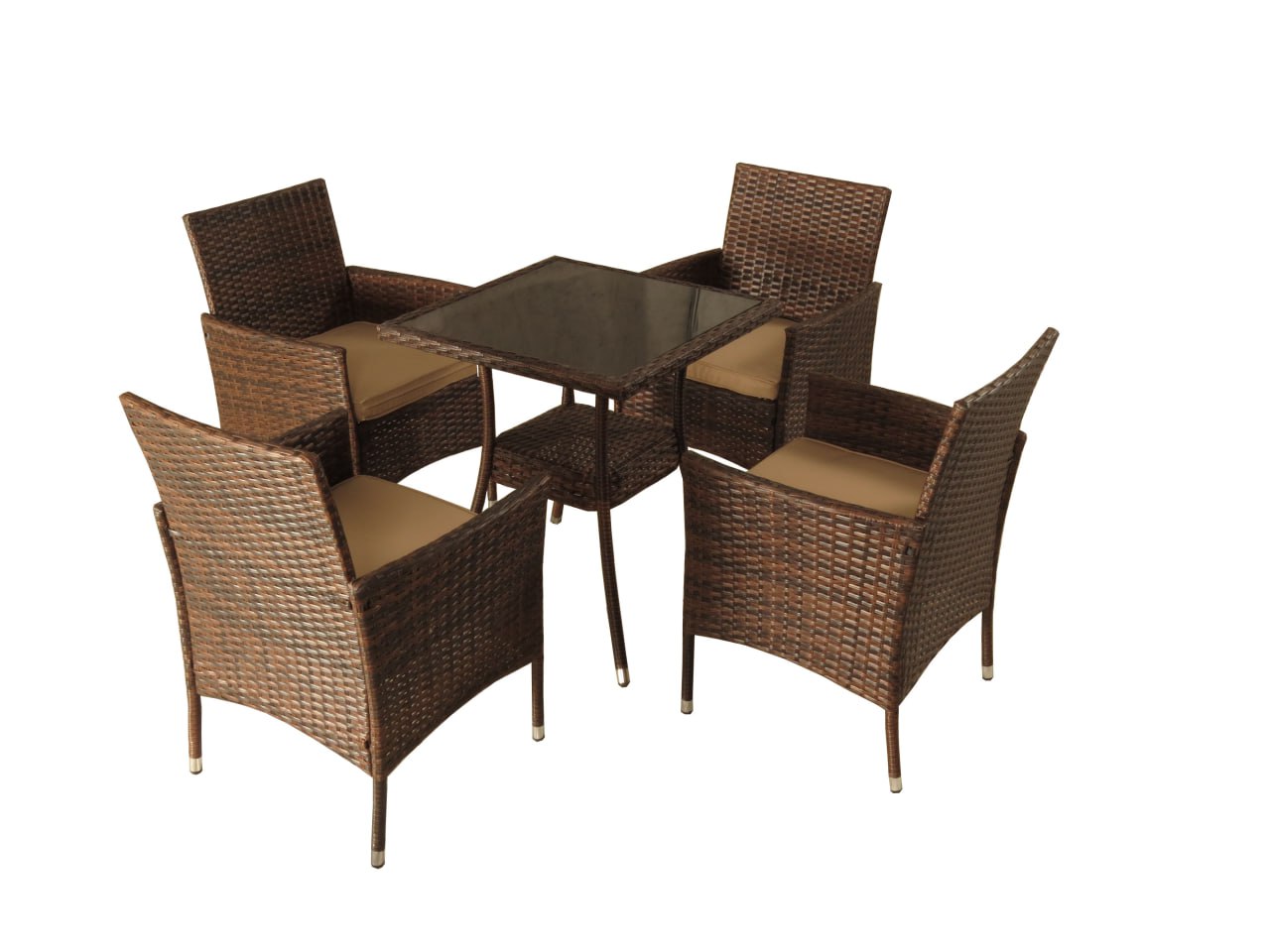 Обеденная группа на 4 персоны стол Лайт, 4 кресла Анкор Шоколад - Мир Дачника Обеденная группа на 4 персоны стол Лайт, 4 кресла Анкор Шоколад