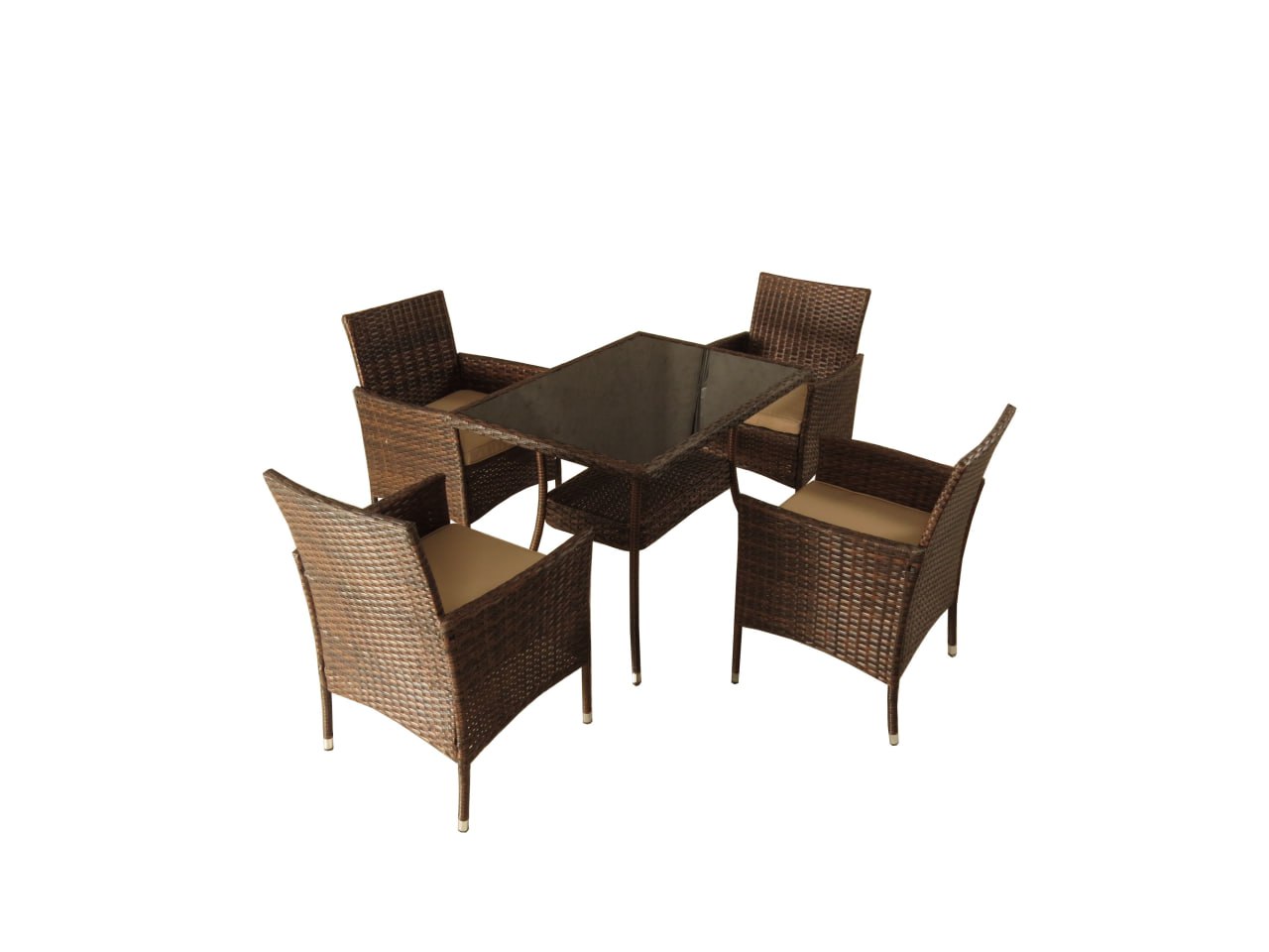 Обеденная группа на 4 персоны стол Монреаль и 4 кресла Анкор Шоколад - Мир Дачника Обеденная группа на 4 персоны стол Монреаль и 4 кресла Анкор Шоколад