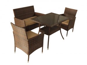 Обеденная группа на 4 персоны стол Монреаль, 2 кресла и диван Анкор Шоколад