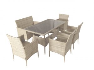 Обеденная группа на 6 персон стол Пегас, диван и 4 кресла Анкор Greige